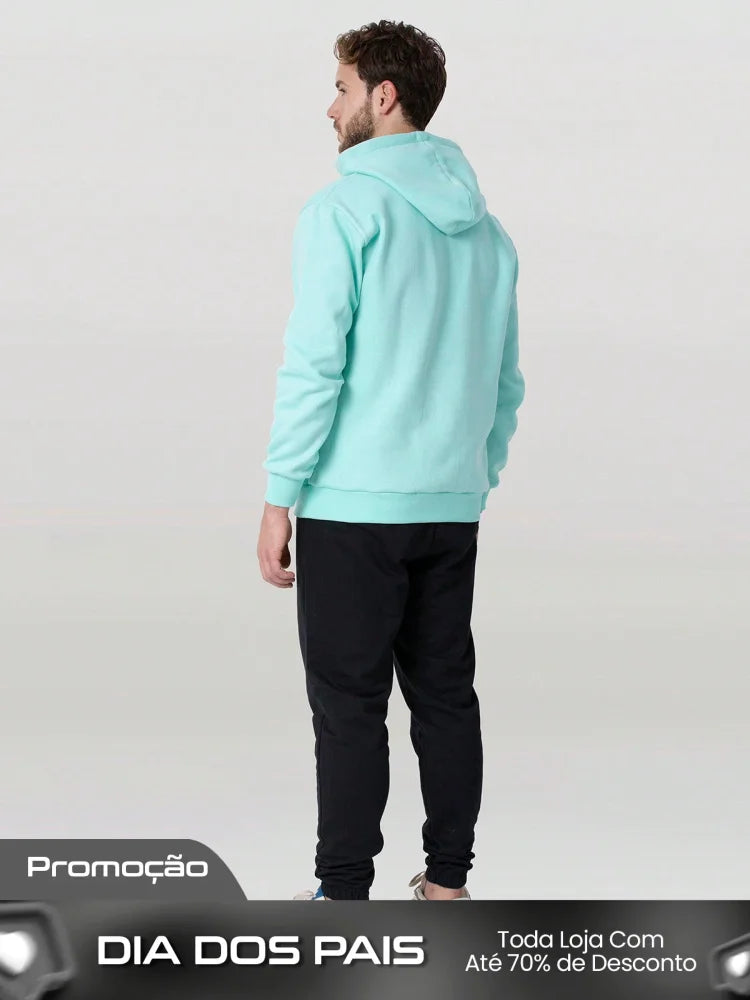 Conjunto Masculino Moletom Casual Com Capuz Cós Ajustável Conjunto Masculino Moletom Casual Com Capuz Cós Ajustável