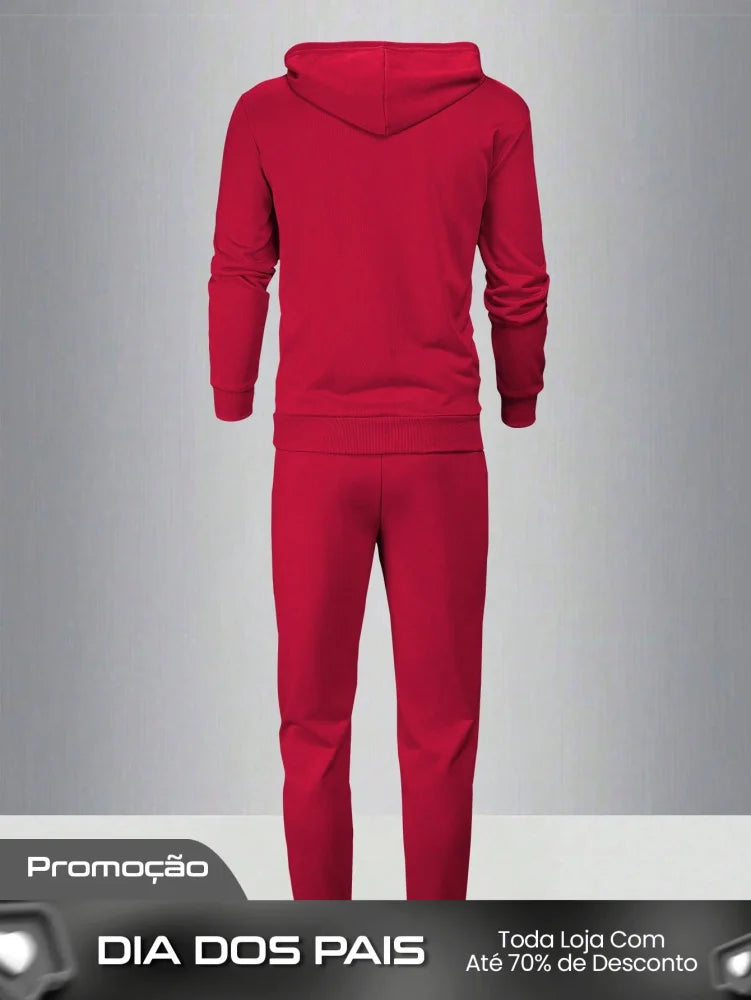 Conjunto Masculino Moletom Esportivo Com Estampa Número Conjunto Masculino Moletom Esportivo Com Estampa Número