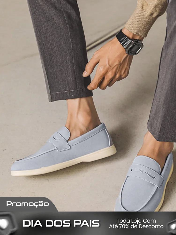 Mocassim Masculino Casual Moderno Solado Confortável Mocassim Masculino Casual Elegante Com Detalhe Metálico