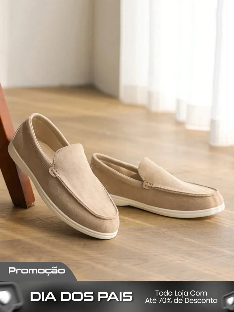 Mocassim Masculino Slip-On Casual Confortável Leve Bege / 36 Mocassim Masculino Slip-On Casual Confortável Leve