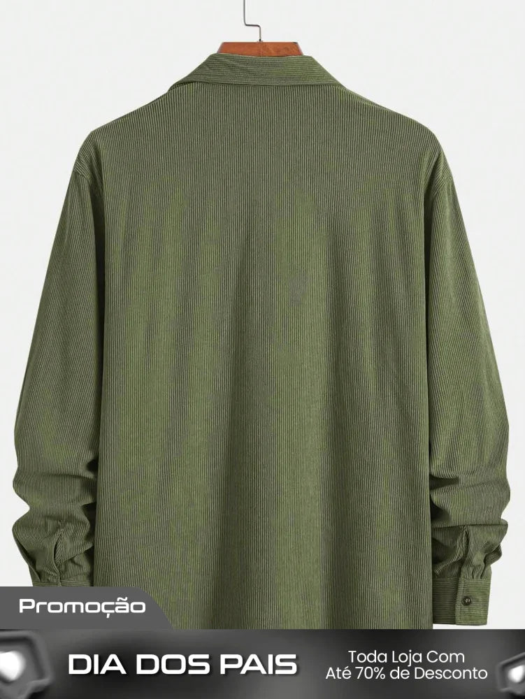 Moletom Masculino Estilo Shacket Com Bolsos E Gola Casual Moletom Masculino Estilo Shacket Com Bolsos E Gola Casual
