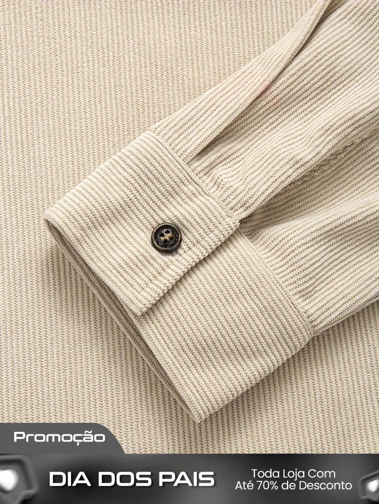 Moletom Masculino Estilo Shacket Com Bolsos E Gola Casual Moletom Masculino Estilo Shacket Com Bolsos E Gola Casual