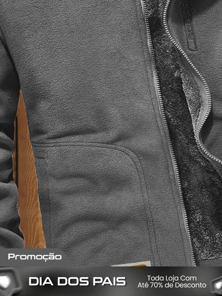 Moletom Masculino Forrado Com Patches Decorativos Moletom Masculino Forrado Com Patches Decorativos
