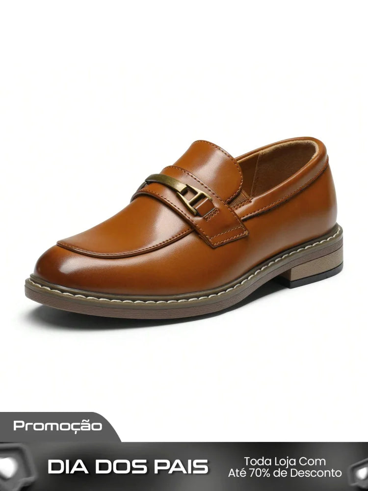 Sapato Masculino Loafer Casual Elegante Com Fivela Decorativa Sapato Masculino Loafer Casual Elegante Com Fivela