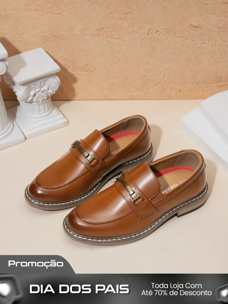 Sapato Masculino Loafer Casual Elegante Com Fivela Decorativa Sapato Masculino Loafer Casual Elegante Com Fivela