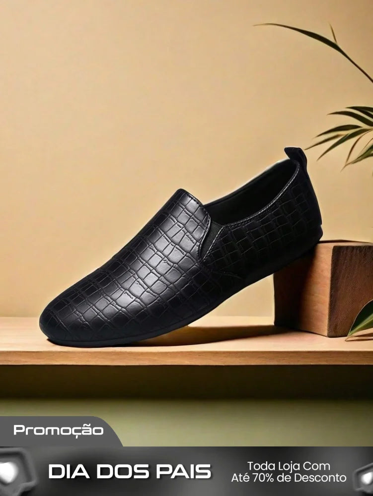 Sapato Masculino Slip-On Texturizado Estilo Elegante Sapato Masculino Slip-On Texturizado Estilo Elegante