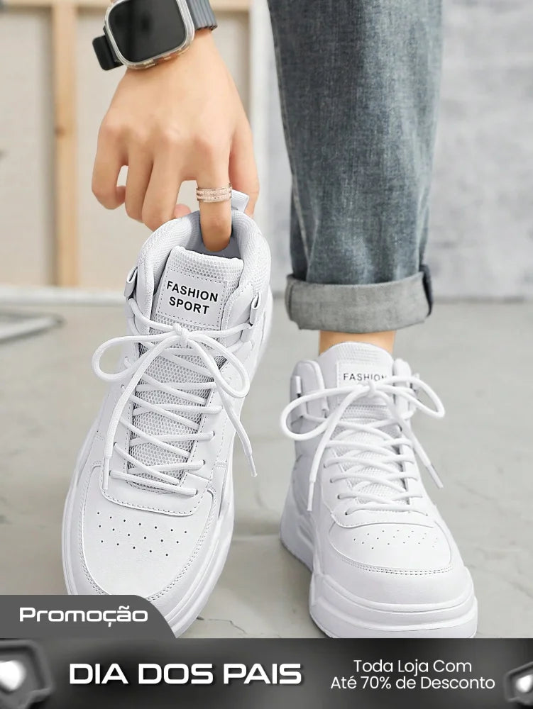 Tênis Masculino Cano Alto Estilo Street Casual Confortável Tênis Masculino Cano Alto Estilo Street Casual Confortável
