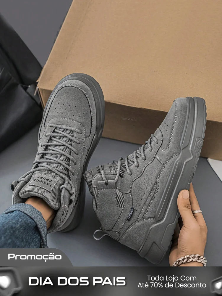 Tênis Masculino Cano Alto Street Estilo Skate Urbano Tênis Masculino Cano Alto Street Estilo Skate Urbano