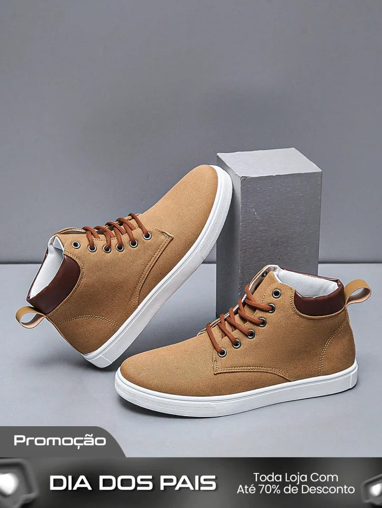 Tênis Masculino Cano Médio Casual Confortável e Estiloso Tênis Masculino Cano Médio Casual Confortável e Estiloso