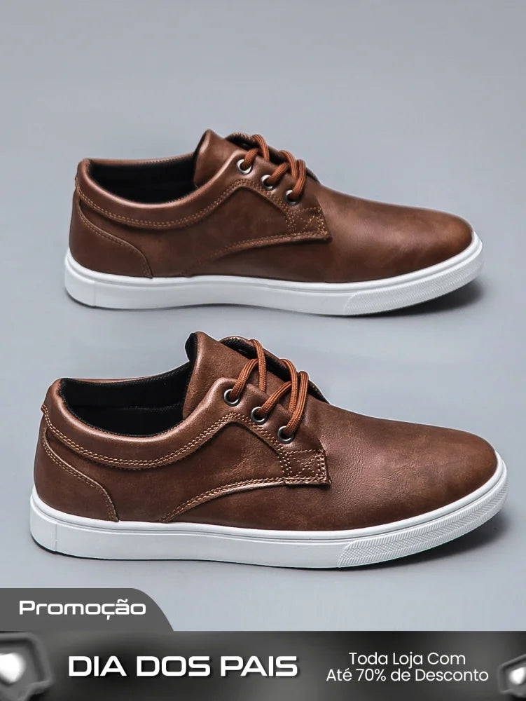 Tênis Masculino Casual Confortável Estilo Urbano Marrom / 36 Tênis Masculino Casual Confortável Estilo Urbano