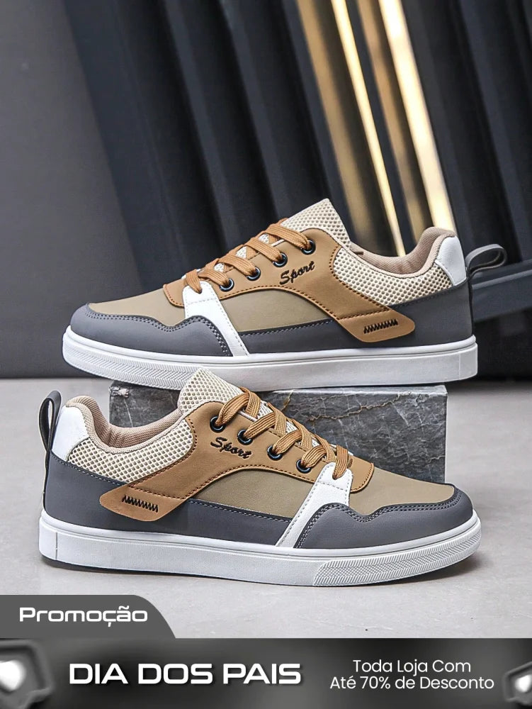 Tênis Masculino Casual Estilo Street com Recortes Modernos Tênis Masculino Casual Estilo Street com Recortes Modernos