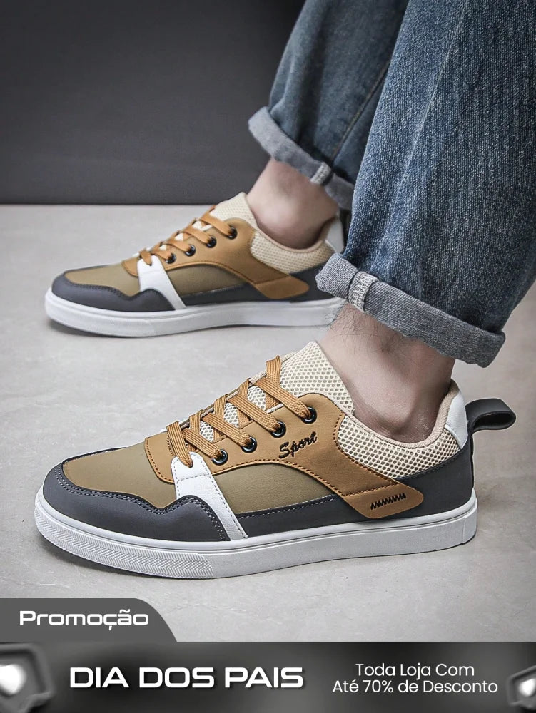 Tênis Masculino Casual Estilo Street com Recortes Modernos Tênis Masculino Casual Estilo Street com Recortes Modernos