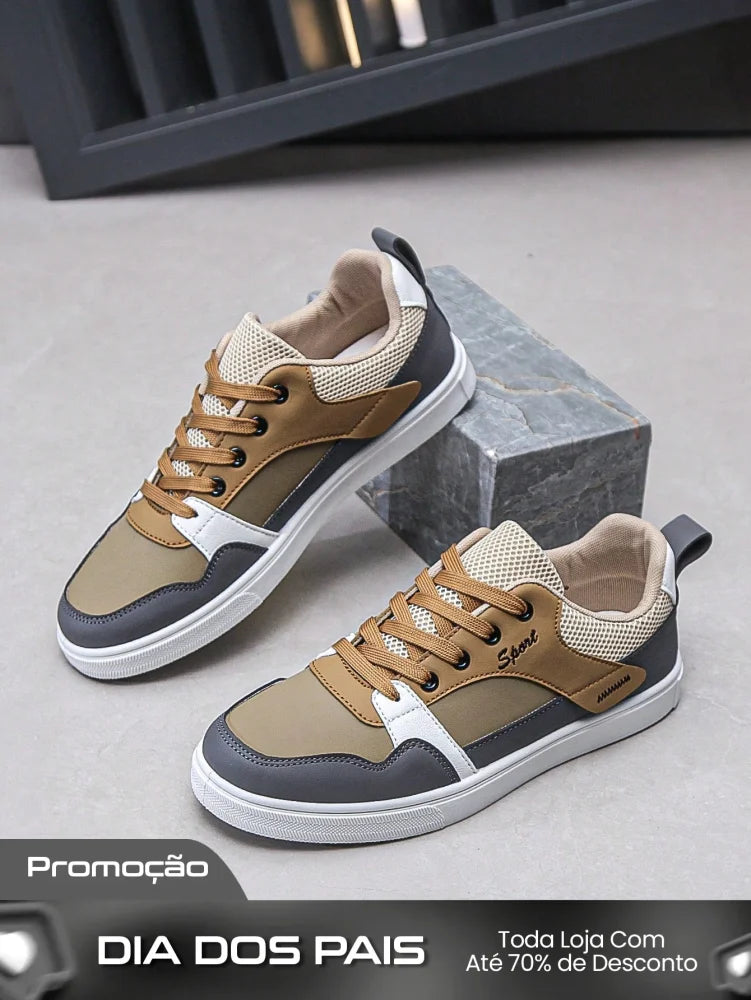 Tênis Masculino Casual Estilo Street com Recortes Modernos Tênis Masculino Casual Estilo Street com Recortes Modernos