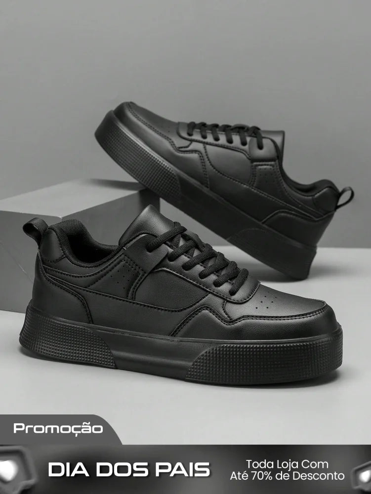 Tênis Masculino Casual Street Solado Antiderrapante Leve Preto / 36 Tênis Masculino Casual Street Solado Antiderrapante