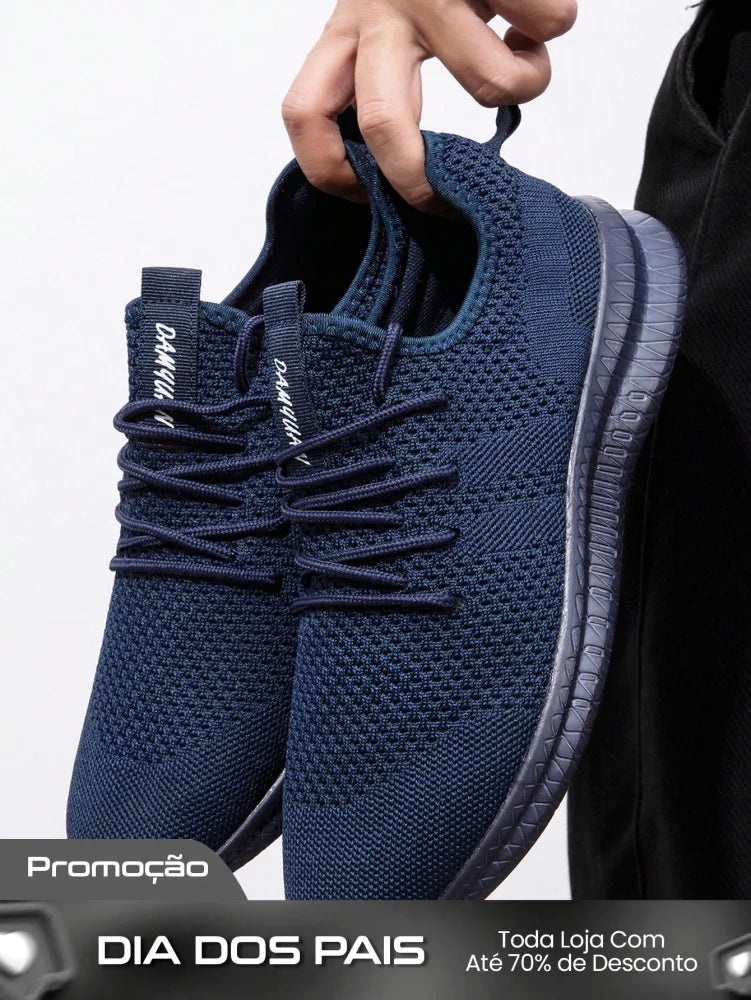 Tênis Masculino Leve Respirável Casual Confortável Para Caminhada Azul Marinho / 36 Tênis Masculino Leve Respirável