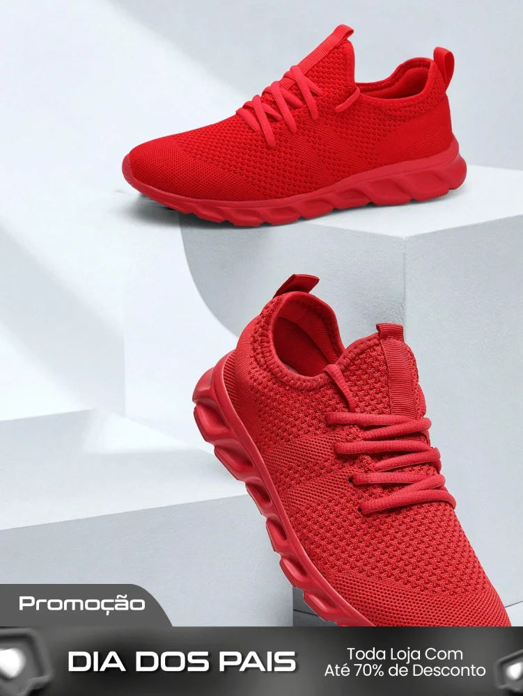 Tênis Masculino Mesh Respirável Leve Para Treino Caminhada Fitness Tênis Masculino Mesh Respirável Leve Para Treino