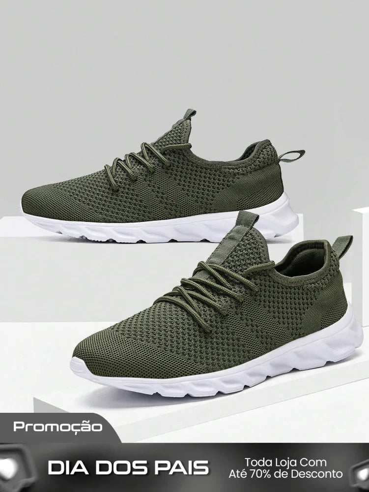 Tênis Masculino Mesh Respirável Leve Para Treino Caminhada Fitness Tênis Masculino Mesh Respirável Leve Para Treino