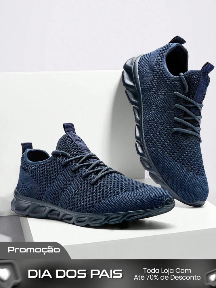 Tênis Masculino Mesh Respirável Leve Para Treino Caminhada Fitness Azul Marinho / 36 Tênis Masculino Mesh Respirável