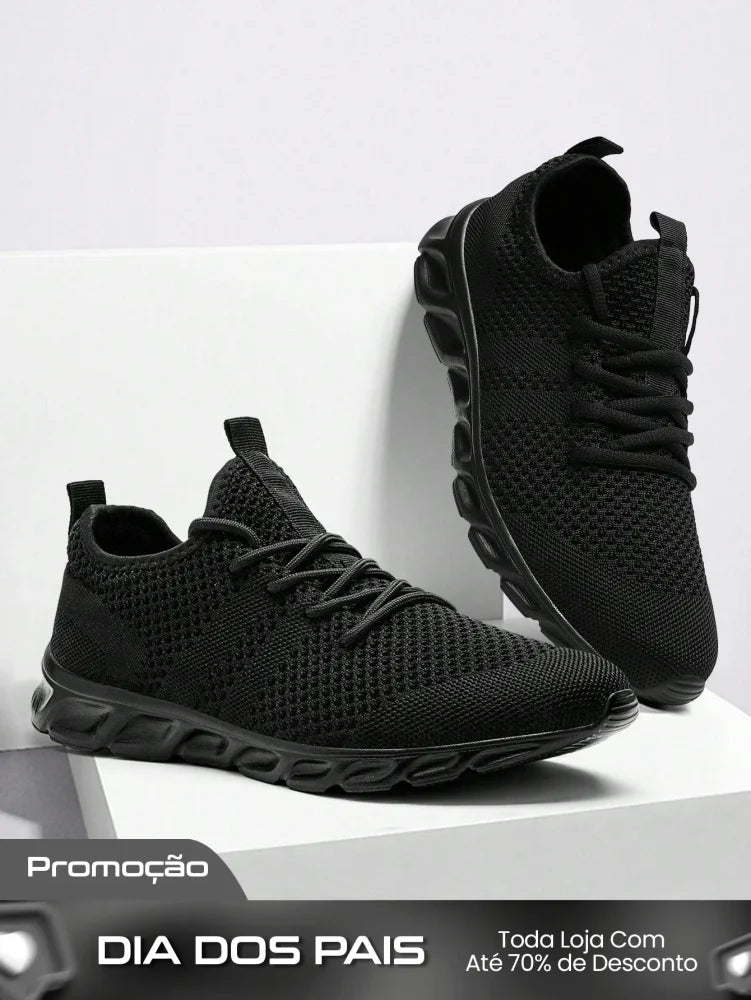 Tênis Masculino Mesh Respirável Leve Para Treino Caminhada Fitness Preto / 36 Tênis Masculino Mesh Respirável Leve Para