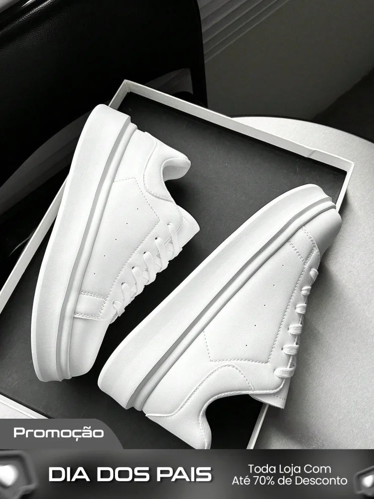 Tênis Masculino Plataforma Casual Design Minimalista Leve Tênis Masculino Plataforma Casual Design Minimalista Leve