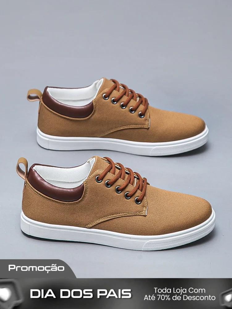 Tênis Masculino Slip On Casual Leve Estilo Urbano Marrom / 36 Tênis Masculino Slip On Casual Leve Estilo Urbano
