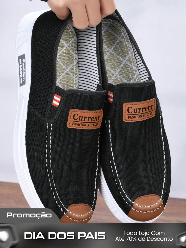 Tênis Masculino Slip-On Casual Lona Estilo Street Confortável Tênis Masculino Slip-On Casual Lona Estilo Street