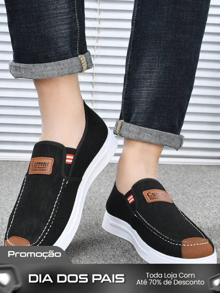 Tênis Masculino Slip-On Casual Lona Estilo Street Confortável Tênis Masculino Slip-On Casual Lona Estilo Street