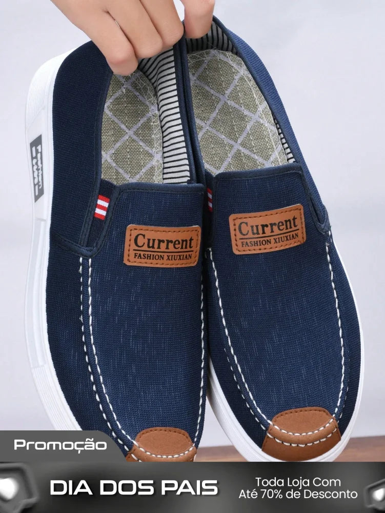 Tênis Masculino Slip-On Casual Lona Estilo Street Confortável Tênis Masculino Slip-On Casual Lona Estilo Street