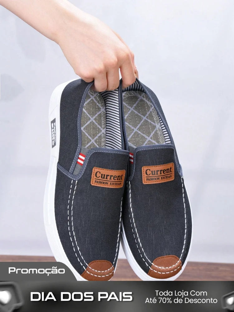 Tênis Masculino Slip-On Casual Lona Estilo Street Confortável Tênis Masculino Slip-On Casual Lona Estilo Street