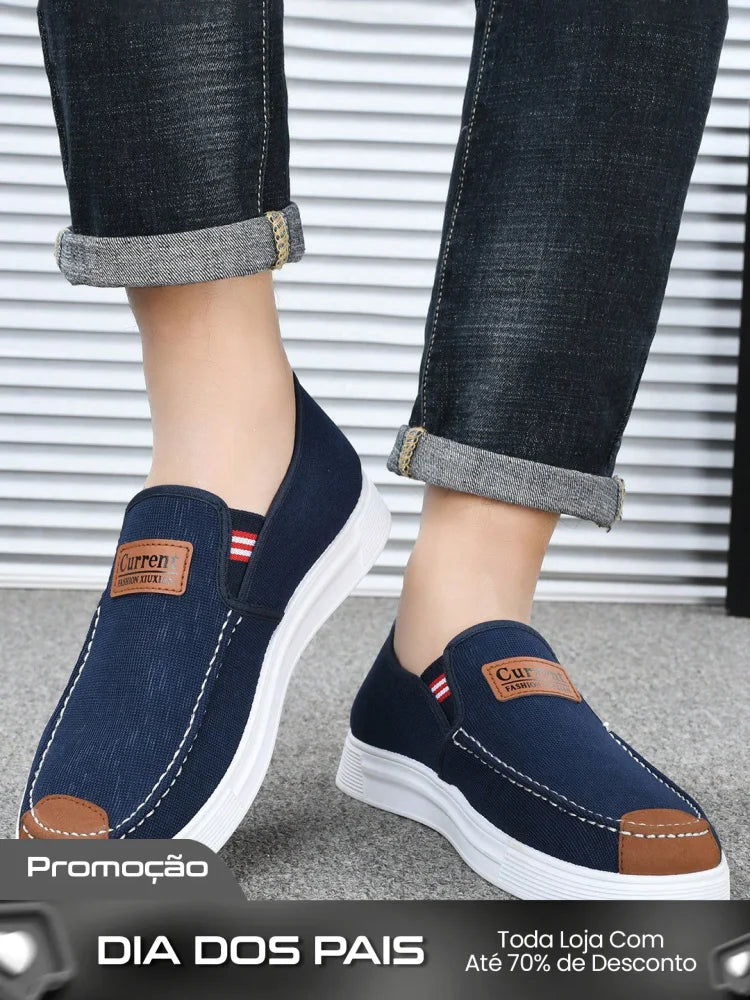 Tênis Masculino Slip-On Casual Lona Estilo Street Confortável Tênis Masculino Slip-On Casual Lona Estilo Street