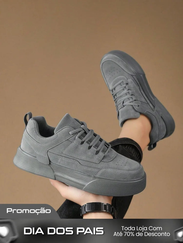 Tênis Masculino Street Casual Cadarço Solado Antiderrapante Cinza / 36 Tênis Masculino Street Casual Cadarço Solado